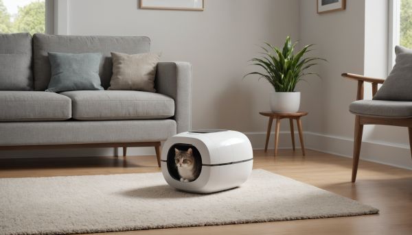 Litière autonettoyante et confort pour chat moderne